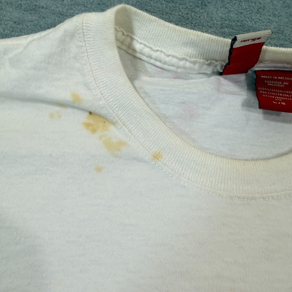 Guess T-Shirt Men Large White Short Sleeve Cotton Crew Neck Basic Logo 90s - Picture 3 of 8